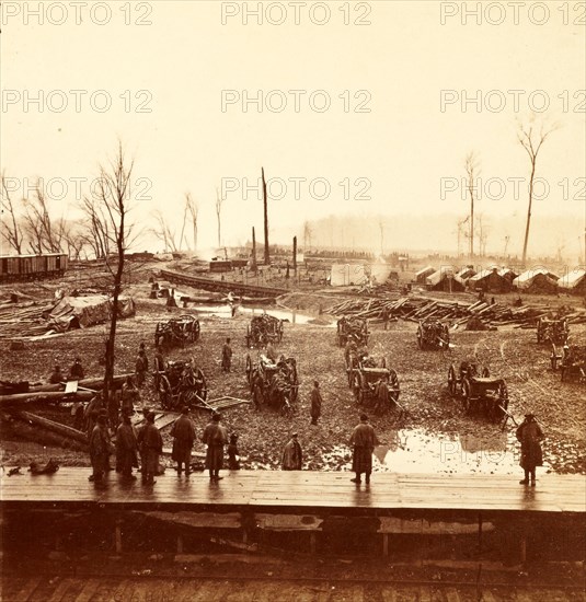 Federal Camp at Johnsonville, Tenn., US, USA, America, Vintage photography