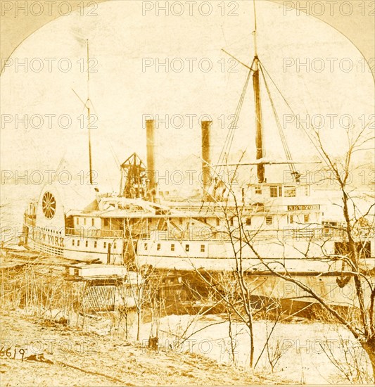 Waiting for a load of exchanged prisoners at Aiken's Landing, James River, March, 1865, US, USA, America, Vintage photography