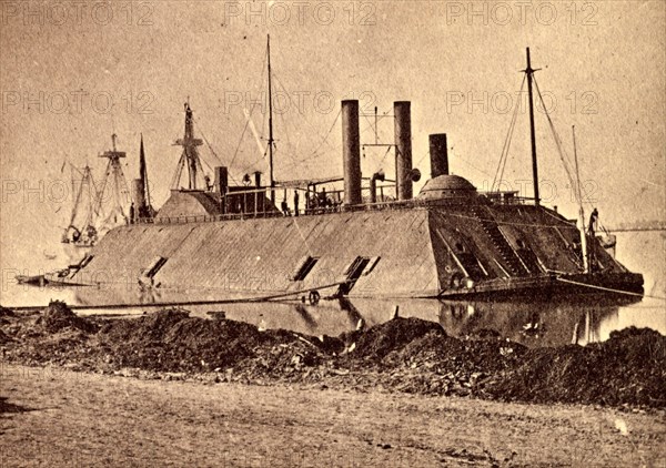 U.S. ironclad gunboat Essex, US, USA, America, Vintage photography