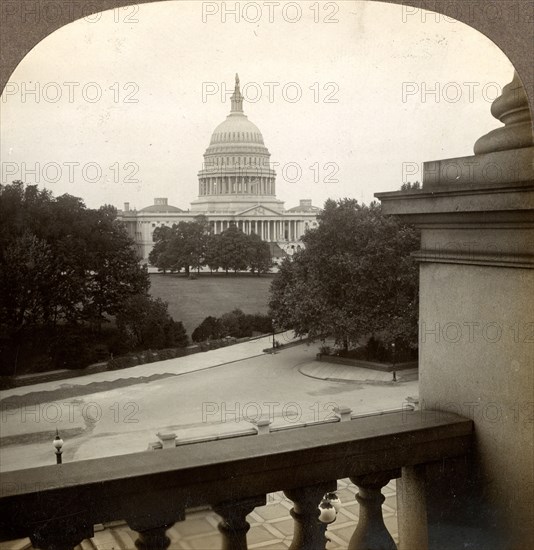 Our beautiful Capitol building from the Congressional Library, Washington, D.C., US, USA, America, Vintage photography