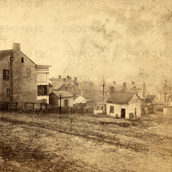 View from an elevation in front of the Capitol, Nashville, Tenn., looking west over the battle field on the first day of the fight, Dec. 15th, 1864, US, USA, America, Vintage photography