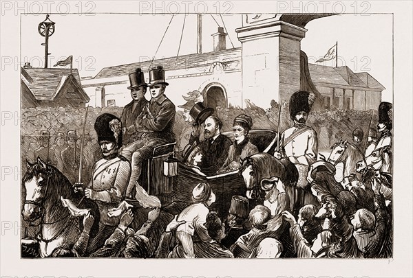 RECEPTION OF THE PRINCE OF WALES AT PORTSMOUTH, UK, 1876: THE PROCESSION LEAVING THE DOCKYARD