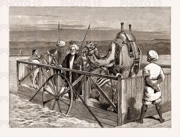 FERRY AT KANTARA, ON THE SUEZ CANAL, 1876