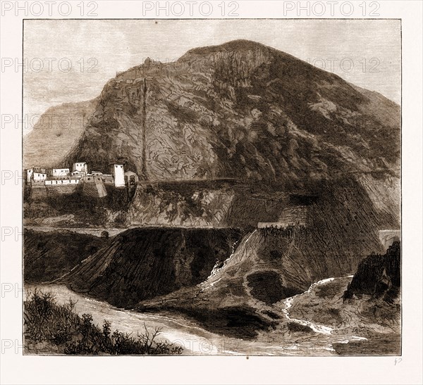 THE GREAT LANDSLIP IN THE RHONE VALLEY, NEAR BELLEGARDE, FRANCE, 1883; Fort de l'Ecluse, The Rhone, Mount Credo