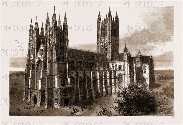 THE EXTERIOR OF THE CATHEDRAL, CANTERBURY, UK, 1883