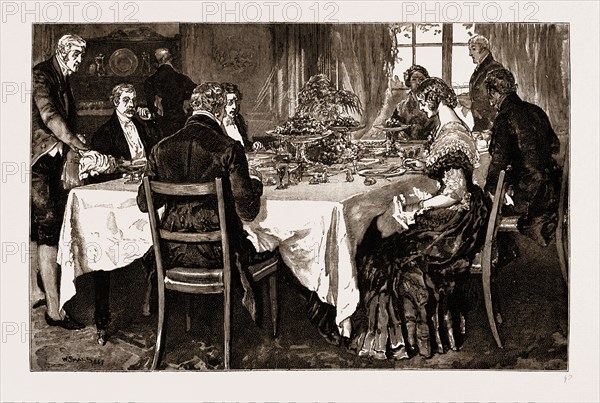 THIRLBY HALL, DRAWN BY WILLIAM SMALL, 1883; During dinner he spoke little.