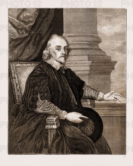 PORTRAIT OF DR. WILLIAM HARVEY, BY CORNELIUS JANSEN, IN THE POSSESSION OF THE ROYAL COLLEGE OF PHYSICIANS, 1883