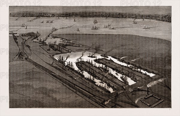 THE NEW EAST AND WEST INDIA DOCKS AT TILBURY, UK, 1886
