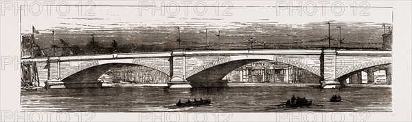 OPENING OF THE NEW BRIDGE OVER THE THAMES AT PUTNEY BY THE PRINCE AND PRINCESS OF WALES, LONDON, UK, 1886