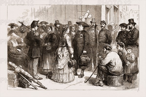 PILGRIMAGES IN FRANCE-DEPARTURE FROM A PROVINCIAL STATION OF " SACRED HEART " PILGRIMS FOR LOURDES, 1873