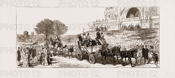 JOTTINGS AT THE ALEXANDRA PALACE, LONDON, UK, 1875: A MEET OF THE COACHING CLUB