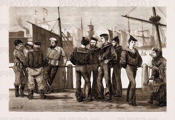 IRELAND: BRITISH AND FOREIGN SAILORS ASHORE AT QUEENSTOWN, 1881