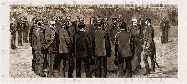 THE WRECK OF THE "INDIAN CHIEF", 1881: DISTRIBUTION OF MEDALS TO THE CREW OF THE RAMSGATE LIFEBOAT BY THE DUKE OF EDINBURGH
