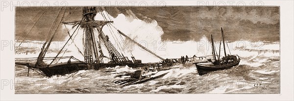 THE WRECK OF THE "INDIAN CHIEF": THE RAMSGATE LIFEBOAT RESCUING THE SURVIVORS, 1881