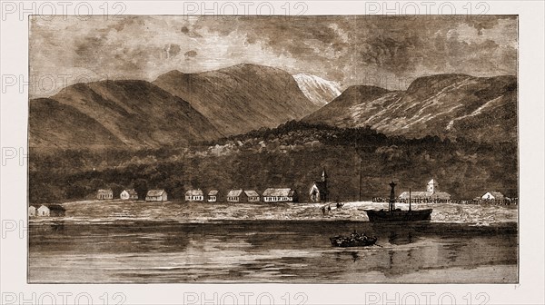 THE LOSS OF H.M.S. "DOTEREL": SANDY POINT, THE CHILIAN PENAL SETTLEMENT OFF WHICH THE EXPLOSION TOOK PLACE, 1881