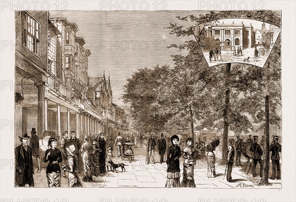 THE BATH AND WEST OF ENGLAND AGRICULTURAL SHOW AT TUNBRIDGE WELLS, UK, 1881: 1. The Royal Parade (Pantiles). 2. The Pantiles in 1790.