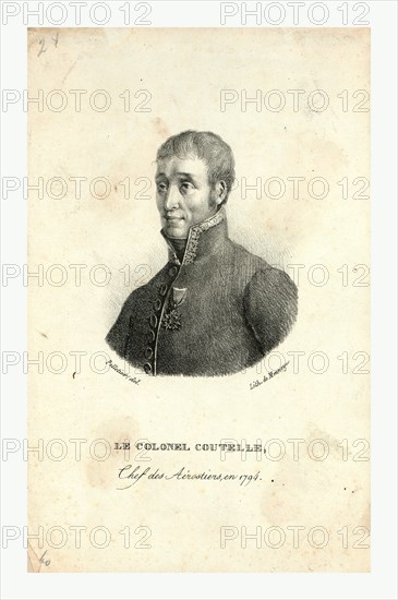 Head-and-shoulders portrait of Jean Marie Joseph Coutelle, commander of the first military balloon observation unit in 1794.