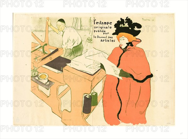 Henri de Toulouse-Lautrec, Cover for L'estampe originale (Couverture de L'estampe originale), French, 1864 - 1901, 1893, color lithograph