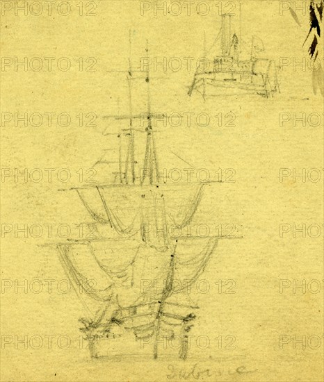 Sabine, between 1860 and 1865, drawing on light green paper pencil, 11.0 x 9.3 cm. (sheet), 1862-1865, by Alfred R Waud, 1828-1891, an american artist famous for his American Civil War sketches, America, US