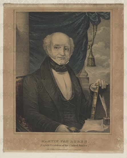 Martin Van Buren: eighth President of the United states; N. Currier (Firm),; New York : Published by N. Currier, [between 1835 and 1856]; 1 print : lithograph, hand-colored.
