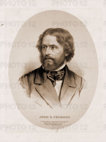 John C. Fremont / Fabronius.; Boston : L. Prang & Co., 1861.; 1 print : lithograph.; Portrait print of John C. Fremont, head-and-shoulders view, facing slightly left.