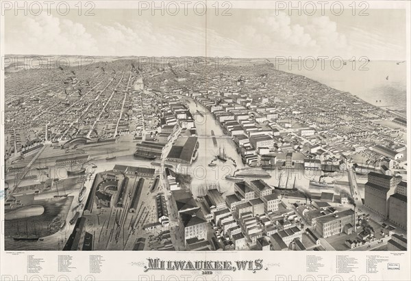 Milwaukee, Wis. 1879; Beck & Pauli, lithographer; c1879.; 1 print : lithograph, 1 tint stone ; 42 1/4 x 28 in.