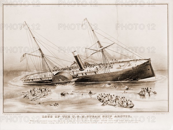 Loss of the U.S.M. steam ship Arctic: off Cape Race Wednesday September 27th 1854; N. Currier (Firm),; New York : Published by N. Currier, c1854.; 1 print : lithograph.