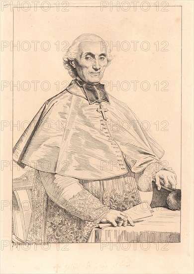 Jean-Auguste-Dominique Ingres (French, 1780 - 1867). Portrait of Cardinal Gabriel Cortois de Pressigny, 1816. Etching. Second of three states.