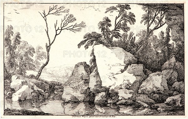 Laurent de La Hyre (French, 1606 - 1656). The Dead Tree (L'Arbre Mort), 1640. Etching.