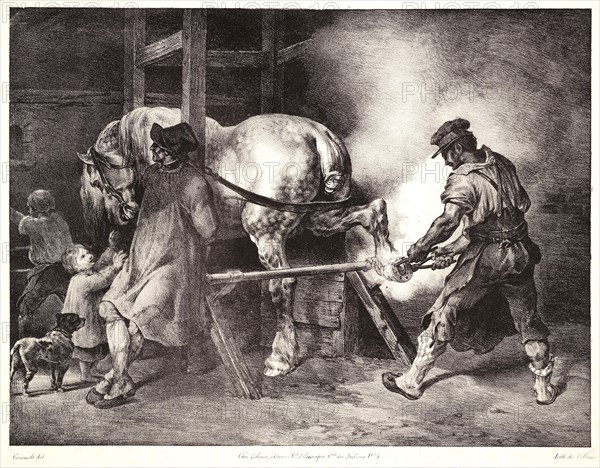 Théodore Géricault (French, 1791 - 1824). The Flemish Blacksmith (Le Maréchal Flamand), 1822. Lithograph.