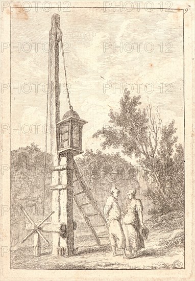 Hubert Robert (French, 1733 - 1808). The Post, 1763-1764. From Evenings in Rome (Les Soirées de Rome). Etching on laid paper. Plate: 137 mm x 95 mm (5.39 in. x 3.74 in.). Second of three states.