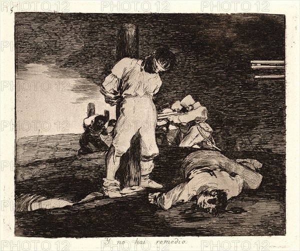 Francisco de Goya (Spanish, 1746-1828). And There's No Help for It (Y No Hay Remedio), 1810-1815, printed 1863. From The Disasters of War (Los Desastres de la Guerra). Etching and aquatint.
