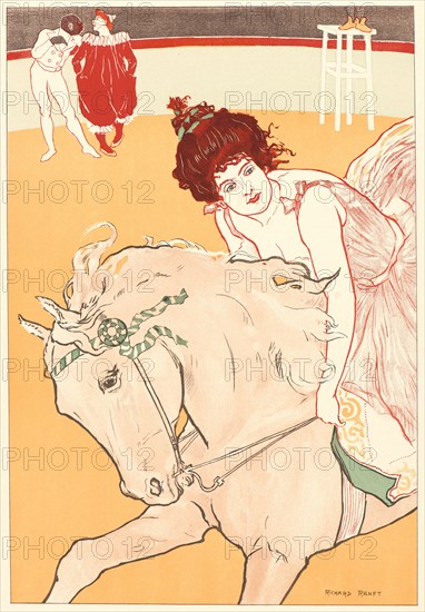 Richard Ranft (Swiss, 1862 - 1931). The Rider (L'EcuyÃ¨re), 1898. Color lithograph on wove paper. Sheet: 405 mm x 308 mm (15.94 in. x 12.13 in.).