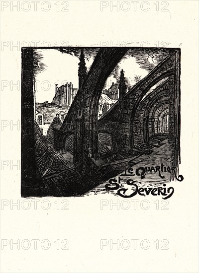 Auguste Louis LepÃ¨re (French, 1849 - 1918). Image from â€úLa BiÃ¨vre, Les Gobelins, Saint-Séverinâ€ù, ca. 1901. Wood engraving on wove paper. Sheet: 289 mm x 201 mm (11.38 in. x 7.91 in.) (sheet dimensions are approximate for each print).