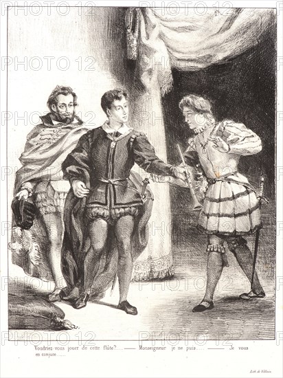 EugÃ¨ne Delacroix (French, 1798 - 1863). Hamlet: Voudriez-vous..., 1834-1843. From Hamlet. Lithographs.