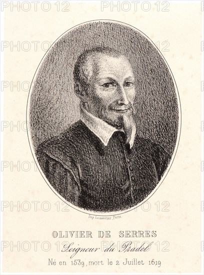 Jean-FranÃ§ois Millet (French, 1814 - 1875) after Daniel de Serres (Unknown Nationality). Olivier de Serres, 1858. Lithograph on wove paper from a pamphlet. Image: 98 mm x 78 mm (3.86 in. x 3.07 in.). Second of two states.