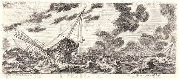 Stefano Della Bella (Italian, 1610 - 1664). Tempete, 1644. From Divers Embarquements. Etching on laid paper. Only state.