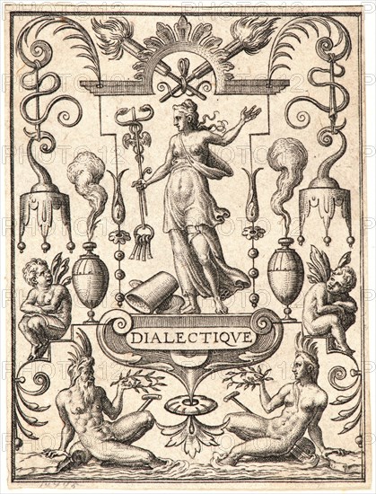 Etienne Delaune (aka Ãâtienne Delaune) (French, ca. 1519-1583). Dialectic (La Dialectique). From The Sciences. Engraving.