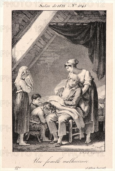 Pierre-Paul Prud'hon (French, 1758 - 1823). Une Famille Malheureuse, 1822. Lithograph.