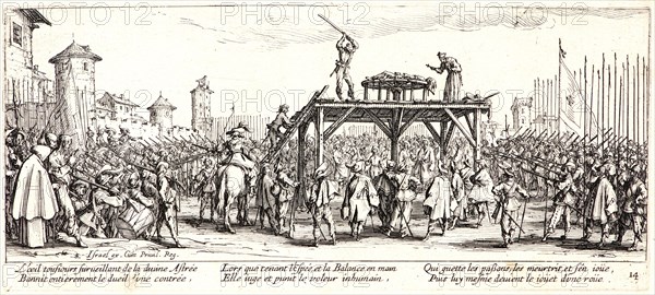 Jacques Callot (French, 1592 - 1635). Breaking on the Wheel (La Ronde), 1633. From The Large Miseries of War (Les Grandes MisÃ¨res de la Guerre). Etching. Second state.