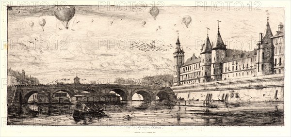 Charles Meryon (French, 1821 - 1868). Le Pont-au-Change, 1854. Etching. Twelfth of twelve states.