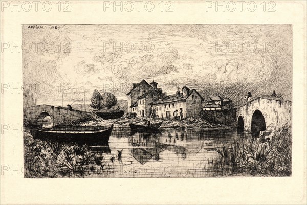 Adolphe Appian (French, 1818 - 1898). Before the Rain, Villeneuve (Avant la Pluie, Village de Villeneuve), 1869 (or possibly 1889). Etching.