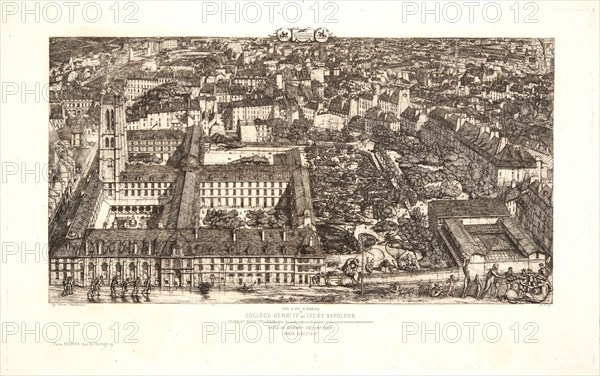Charles Meryon (French, 1821 - 1868). CollÃ¨ge Henry IV ou Lycée Napoleon, 1864. Etching. Tenth state.