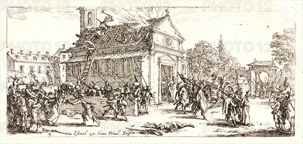 Jacques Callot (French, 1592 - 1635). Devastation of a Monastery (Devastation d'un Monastere), 1636. From The Small Miseries of War (Les Petites MisÃ¨res de la Guerre). Etching. Second of two states.