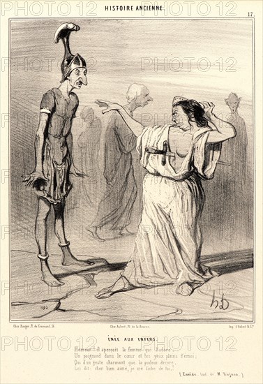 Honoré Daumier (French, 1808 - 1879). Ãânée aux Enfers, 1842. From Histoire Ancienne. Lithograph on white wove paper. Image: 258 mm x 202 mm (10.16 in. x 7.95 in.) (image dimensions are for composition). Third of four states.