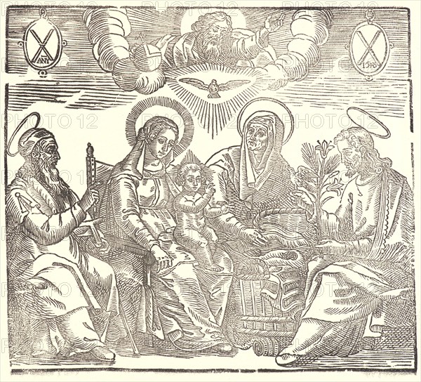 Anonymous (Italian). Holy Family, 16th century (restrike printed 19th or 20th century). Woodcut on wove paper.