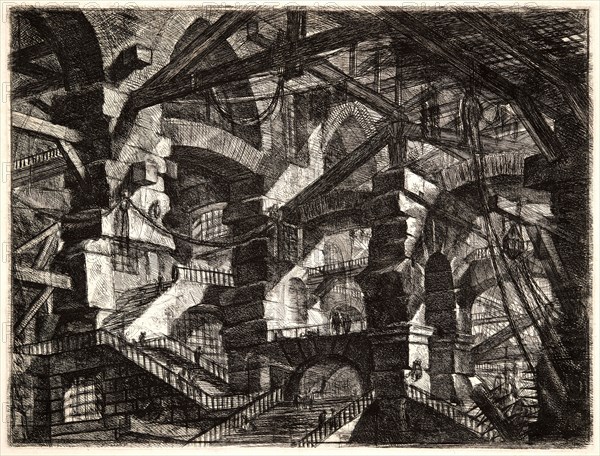 Giovanni Battista Piranesi (Italian, 1720 - 1778). The Gothic Arch, 1761. From Carceri d'Invenzione di G. Battista Piranesi, Archit[etto] Vene[ziano]. Etching on laid paper. Plate: 417 mm x 550 mm (16.42 in. x 21.65 in.). Second of three states.