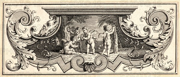 Bernard Picart (French, 1673 - 1733). Putti. Etching. Plate: 53 mm x 130 mm (2.09 in. x 5.12 in.).