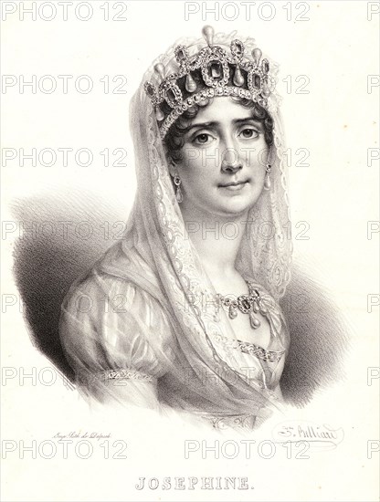 Zéphirin Félix Jean Marius Belliard (French, 1798 - 1861). Empress Josephine, ca. 1827. Lithograph on wove paper. Image: 262 mm x 196 mm (10.31 in. x 7.72 in.).