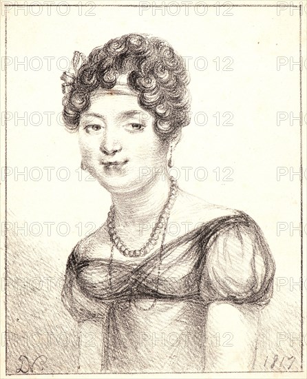 Vivant Denon (aka Dominique Vivant Denon) (French, 1747 - 1825). Portrait of a Young Woman, 1817. Lithograph on wove paper. Image: 146 mm x 117 mm (5.75 in. x 4.61 in.).